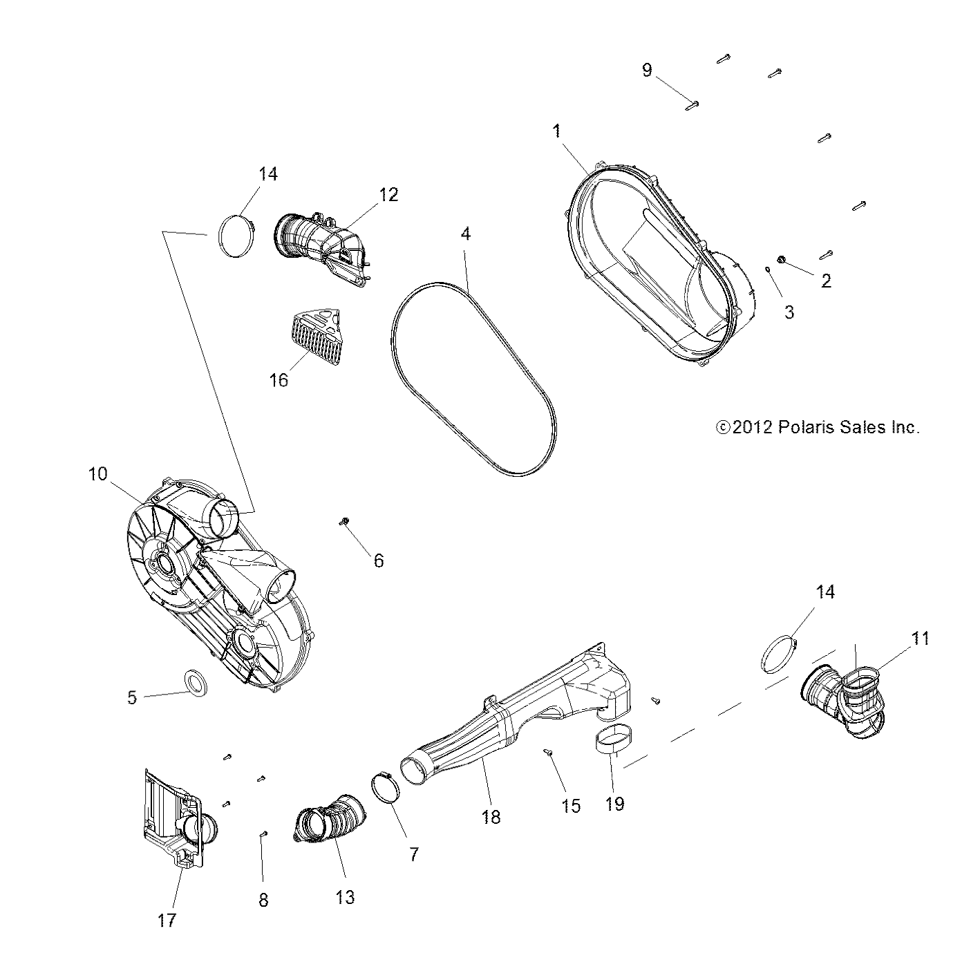 TRANSMISSION CARTER DEMBRAYAGE POUR RANGER 900 XP ALL OPTIONS 2013