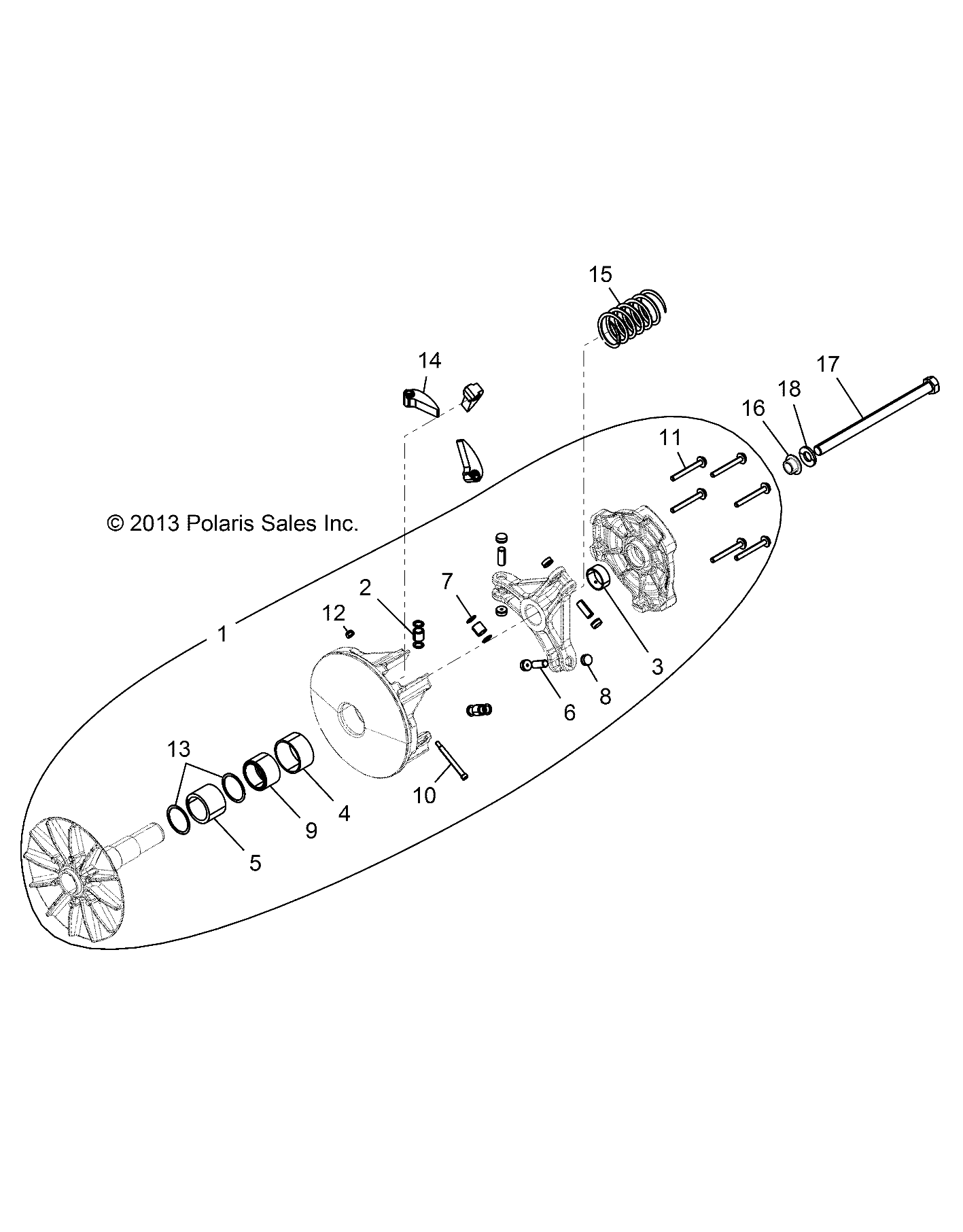 TRANSMISSION EMBRAYAGE PRIMAIRE EBS POUR RANGER XP 900 ALL OPTIONS 2014