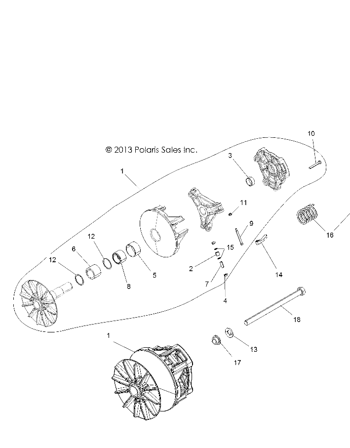 TRANSMISSION EMBRAYAGE PRIMAIRE POUR RANGER CREW 900 ALL OPTIONS 2015