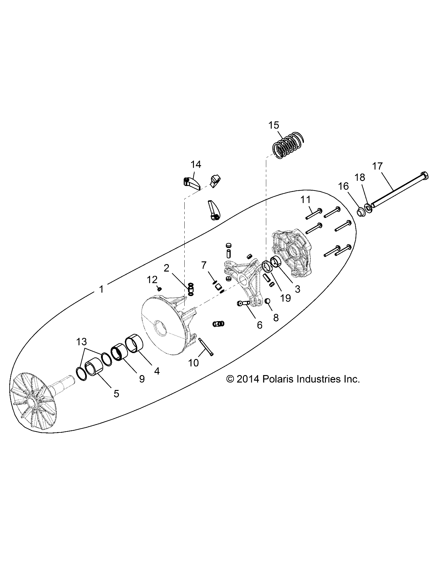 TRANSMISSION EMBRAYAGE PRIMAIRE EBS POUR RANGER 900 XP ALL OPTIONS 2015