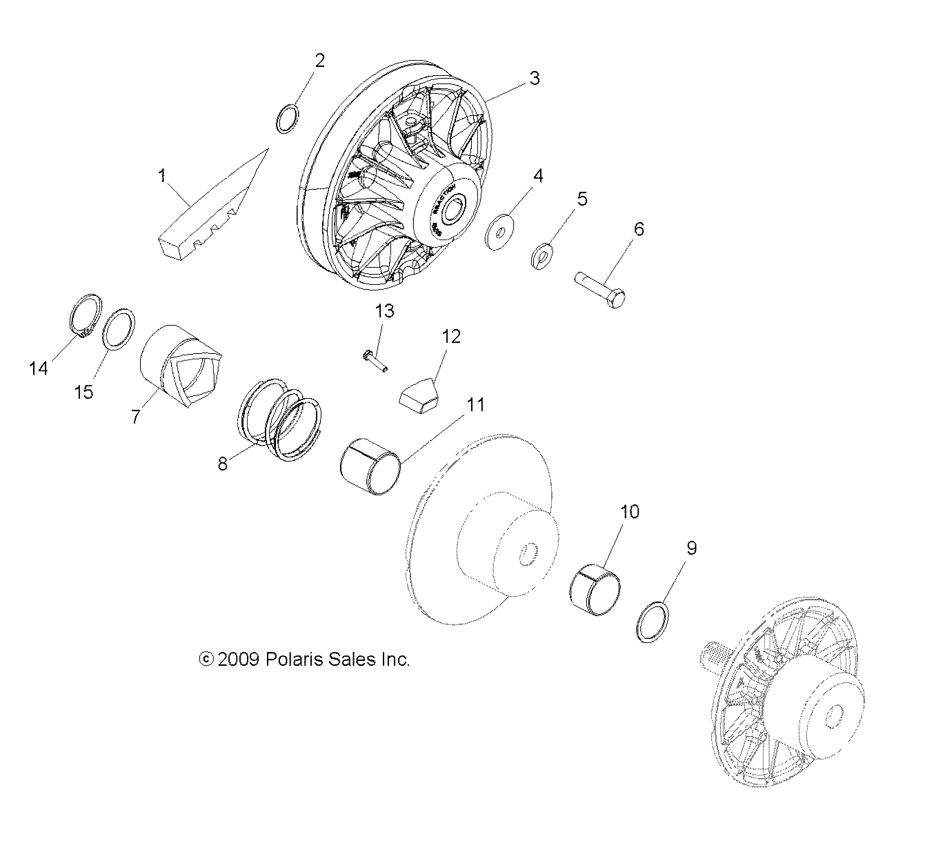 TRANSMISSION EMBRAYAGE SECONDAIRE POUR RANGER 400 HO 2011