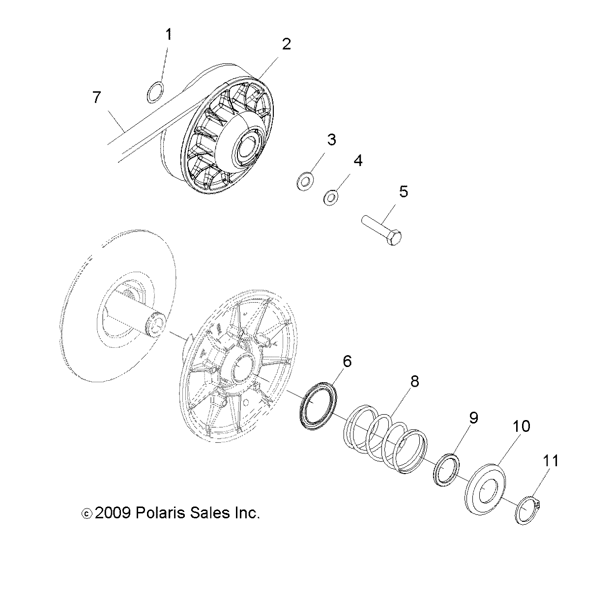 TRANSMISSION EMBRAYAGE SECONDAIRE POUR RANGER 800 EFI MIDSIZE 2014