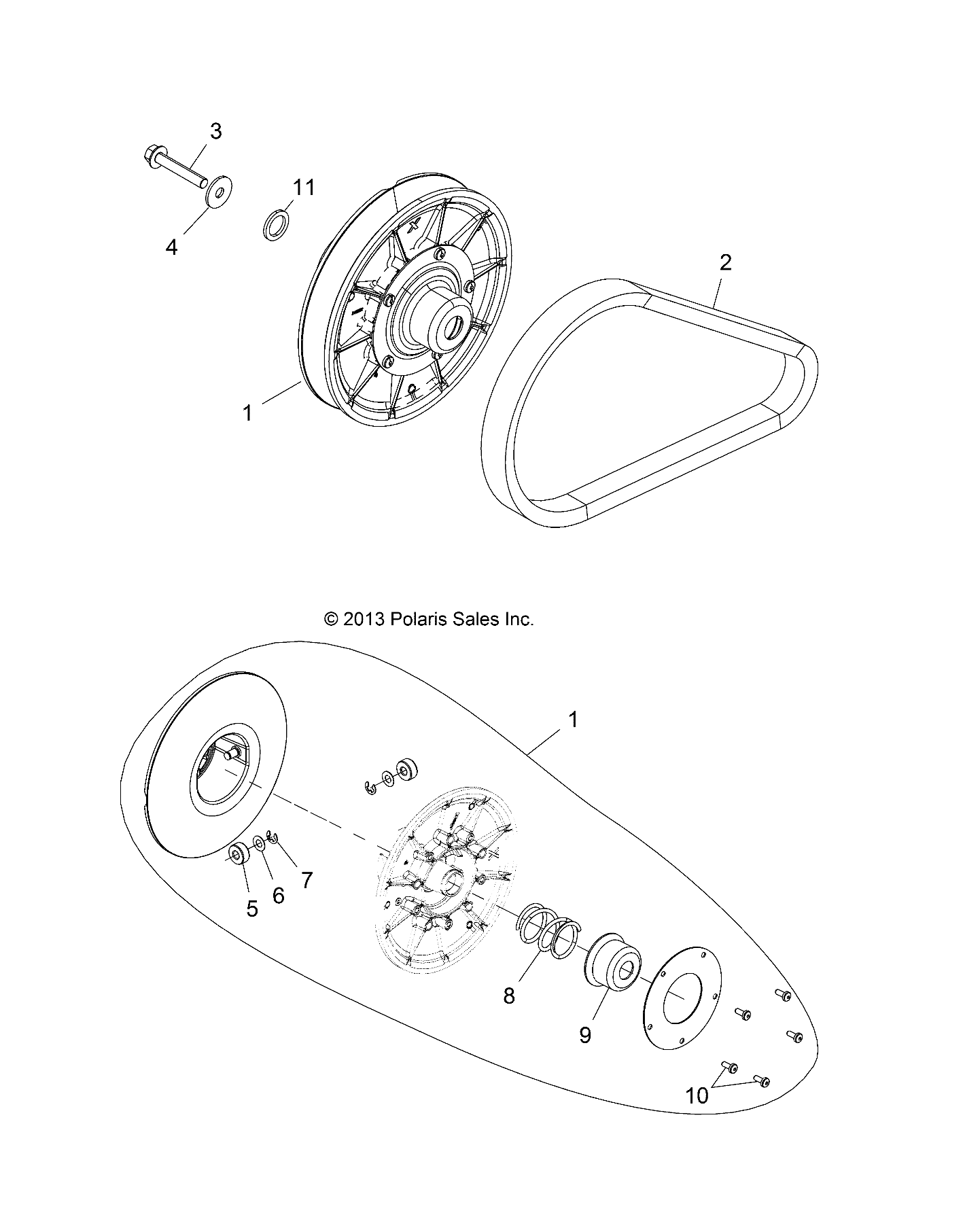 TRANSMISSION EMBRAYAGE SECONDAIRE POUR RANGER 900 XP ALL OPTIONS 2015