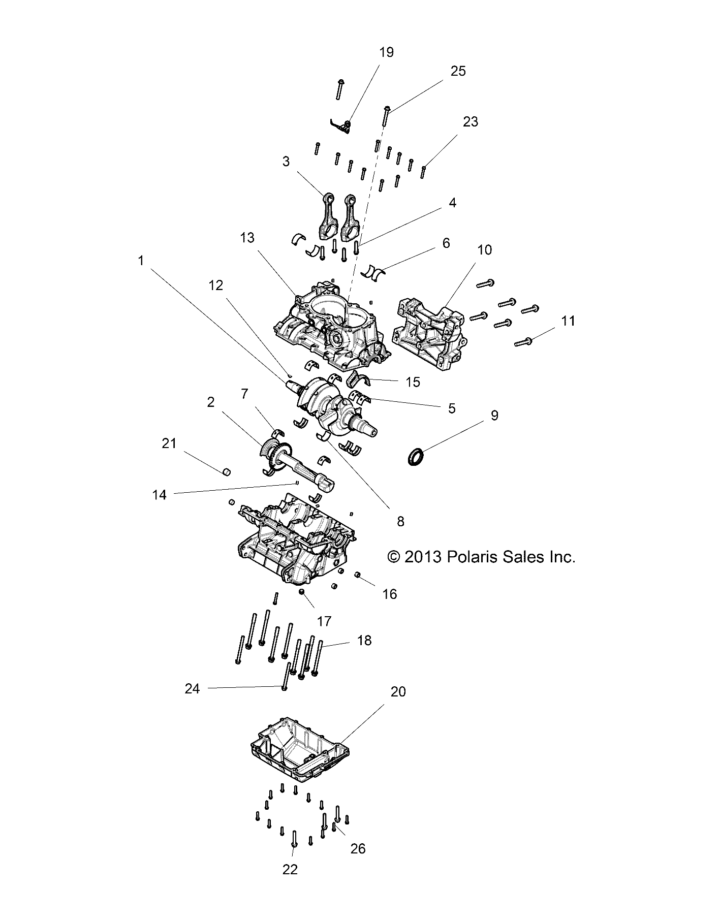 MOTEUR CARTER MOTEUR ET VILEBREQUIN POUR RZR XP 4 1000 SPORT 2022