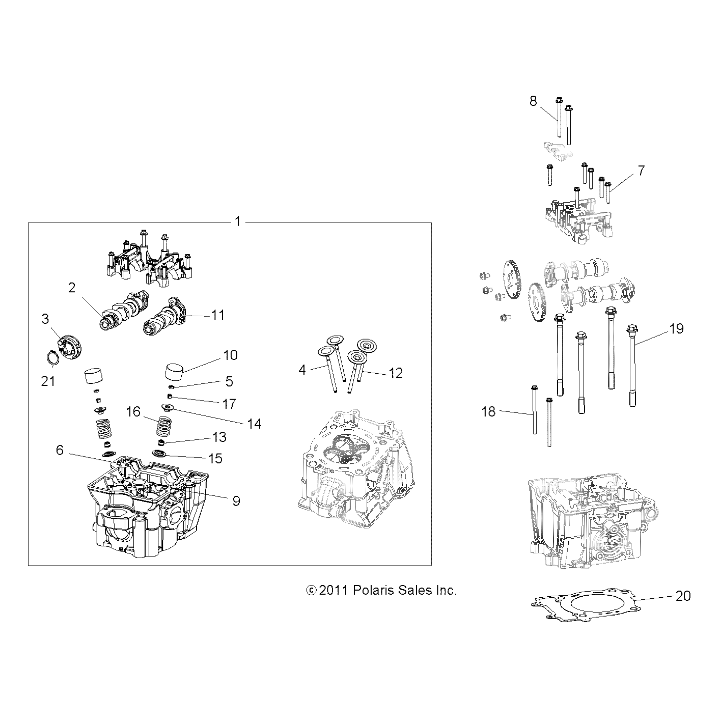 MOTEUR TETE DE CYLINDRE CAMES ET VALVES POUR RANGER CREW 570 FULL SIZE 2022