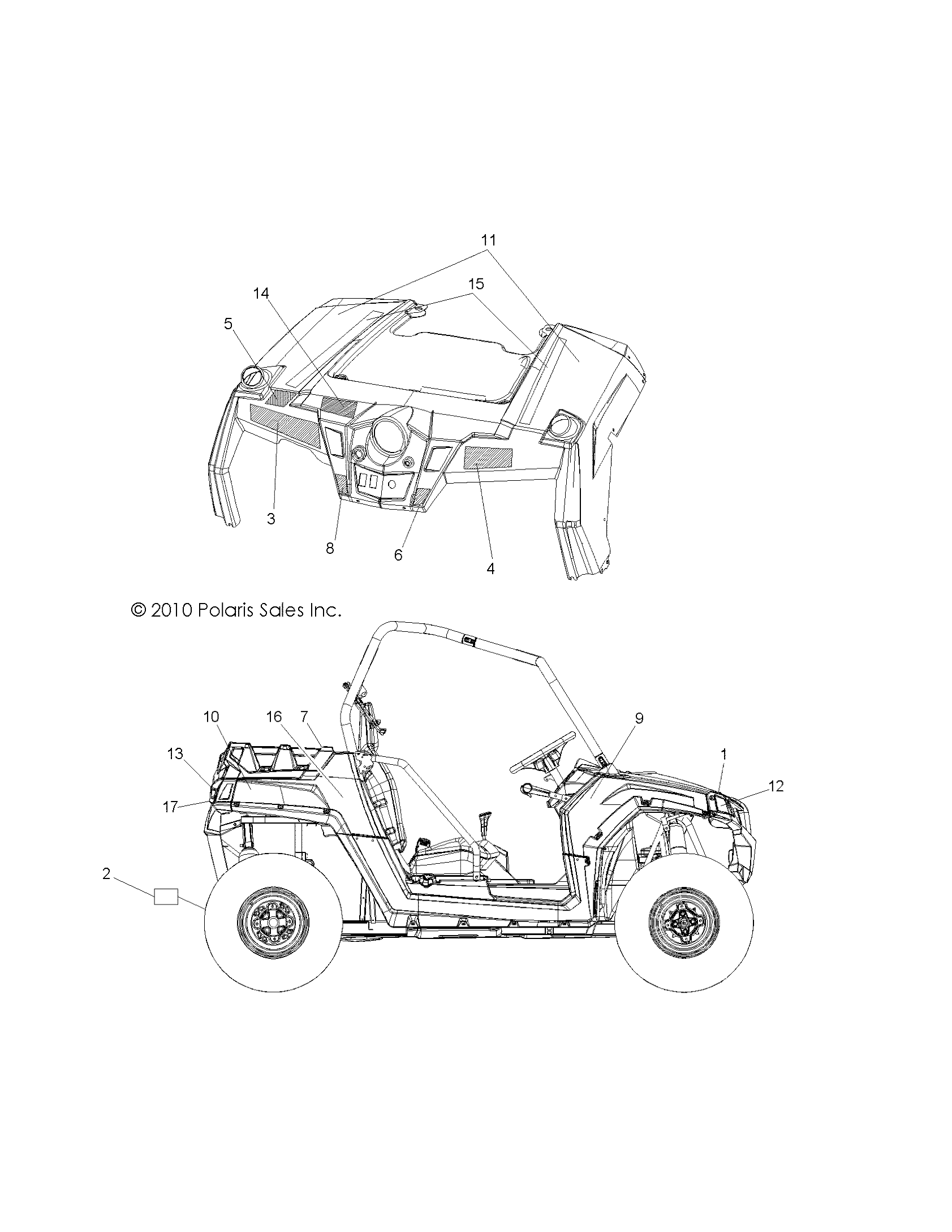 CARROSSERIE AUTOCOLLANTS POUR RZR 800 EFIEPS ALL OPTIONS 2011