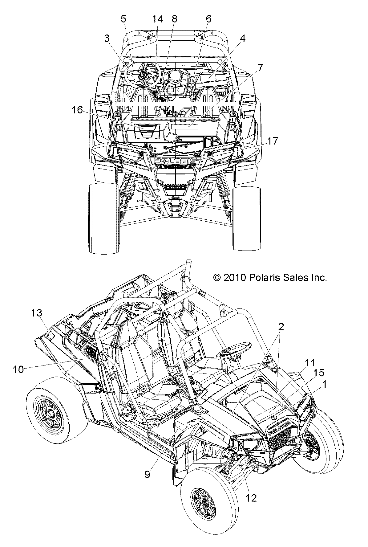 CARROSSERIE AUTOCOLLANTS POUR RZR XP 900 2011