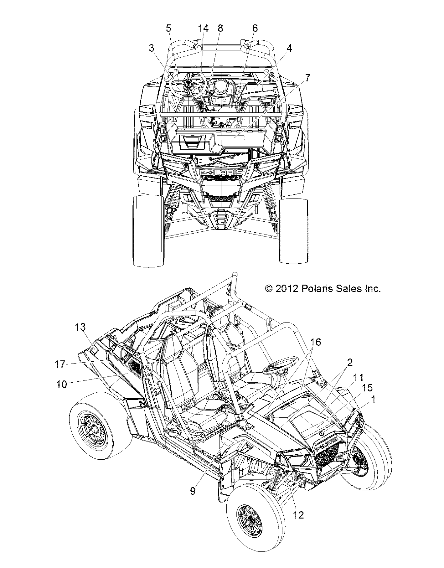 CARROSSERIE AUTOCOLLANTS POUR RZR XP 900 EFI 2013