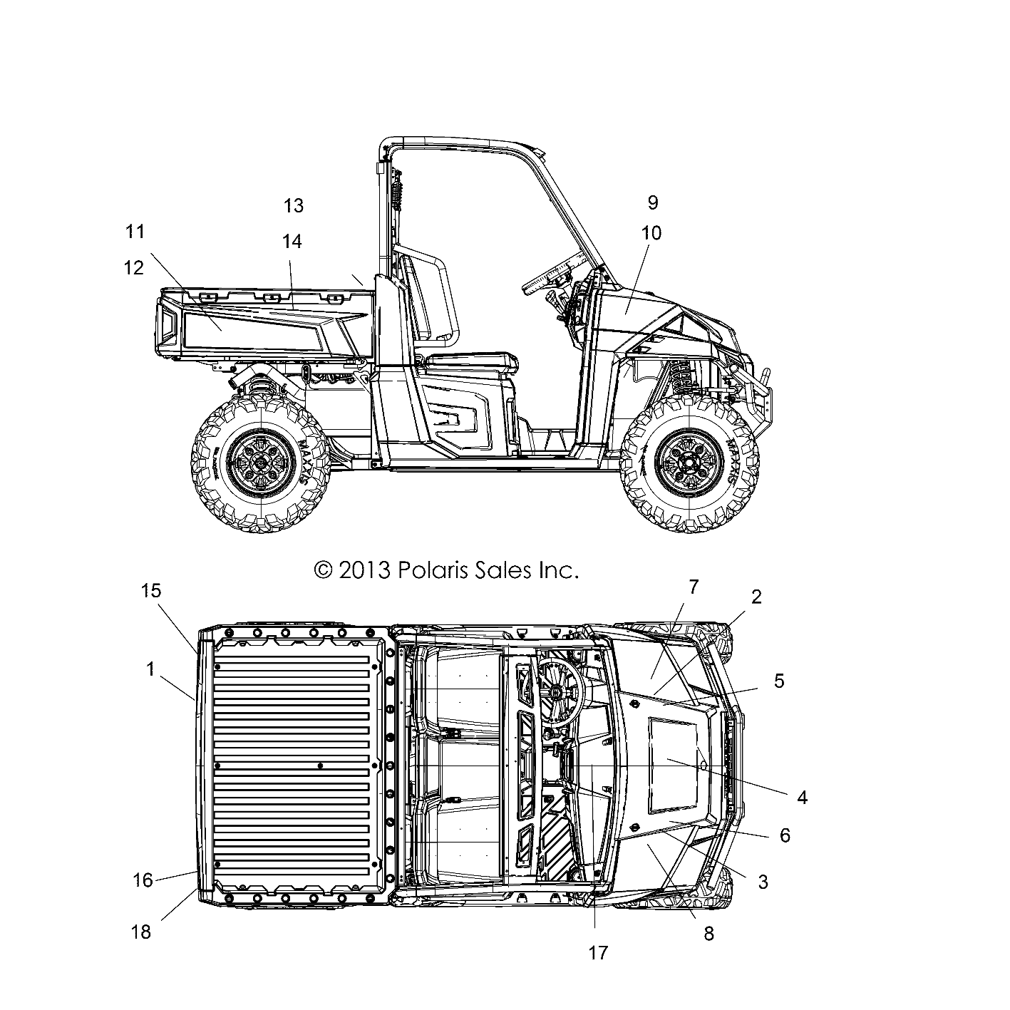 CARROSSERIE AUTOCOLLANTS GRAPHIQUE POUR RANGER XP 900 ALL OPTIONS 2014
