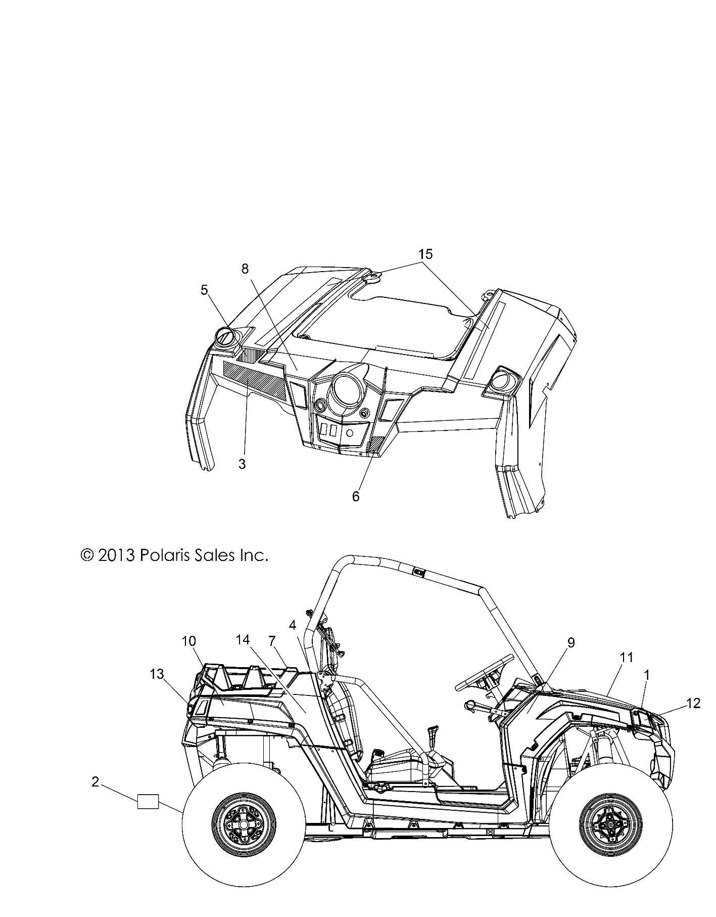 CARROSSERIE AUTOCOLLANTS POUR RZR 800 2014