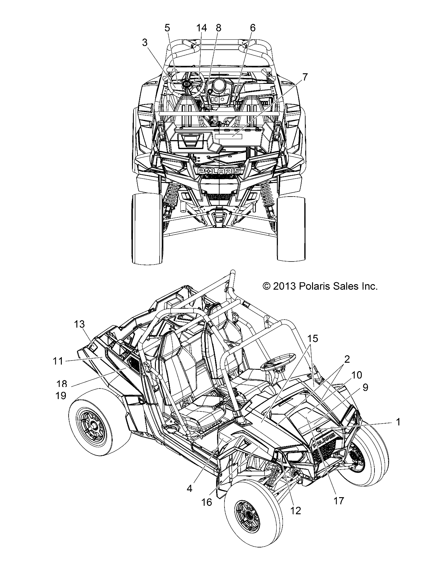 CARROSSERIE AUTOCOLLANTS POUR RZR 900 2014