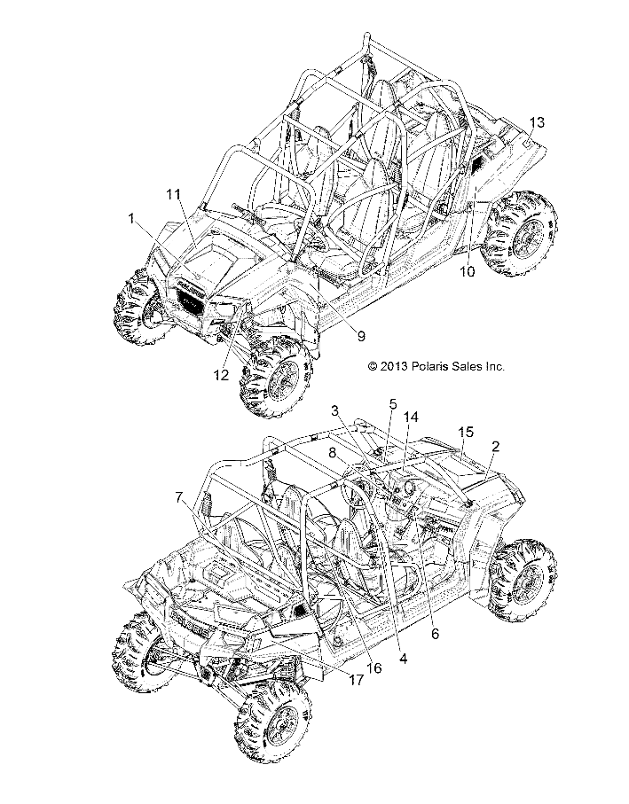 CARROSSERIE AUTOCOLLANTS POUR RZR 4 900 2014