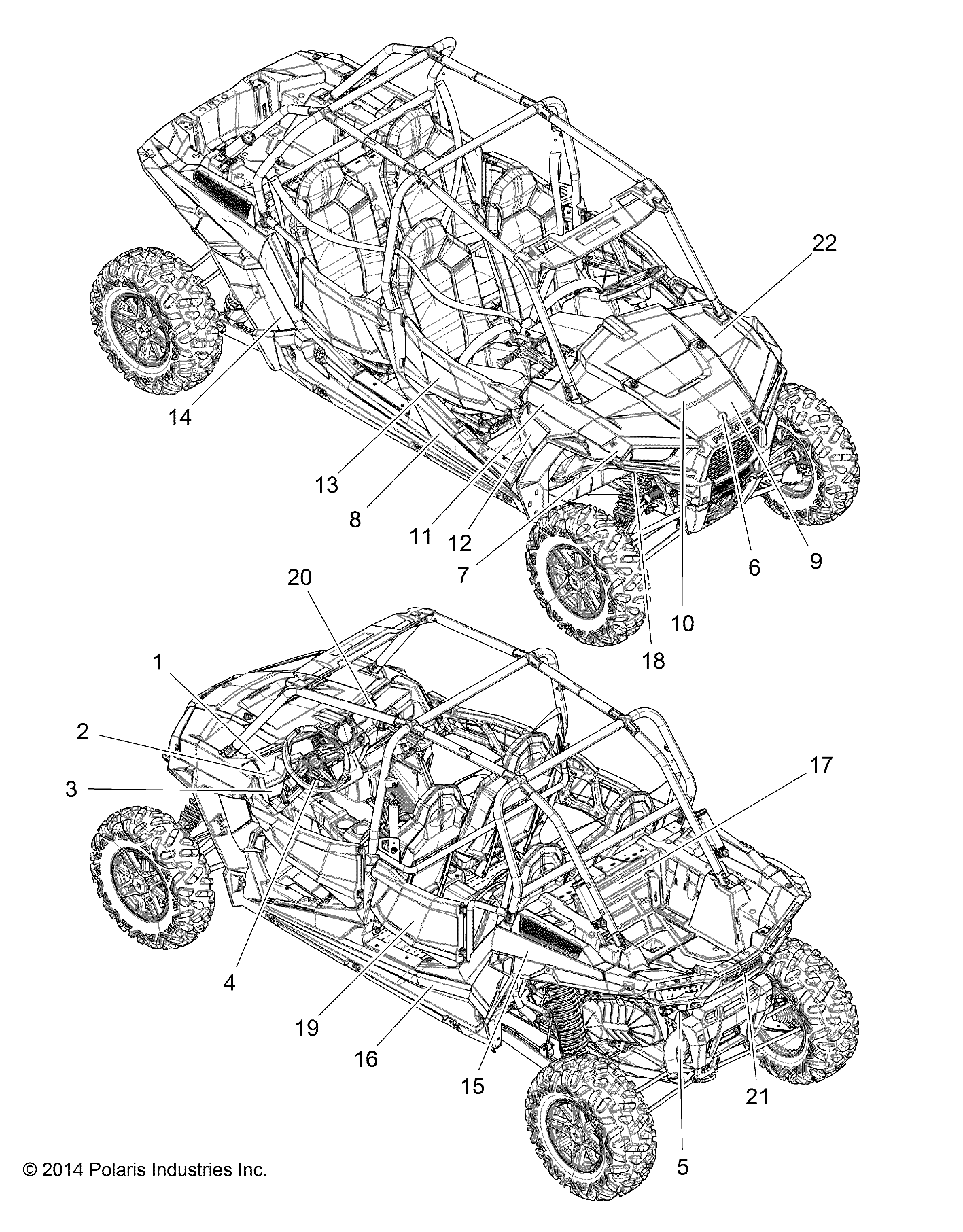 CARROSSERIE AUTOCOLLANTS POUR RZR XP 4 1000 2015