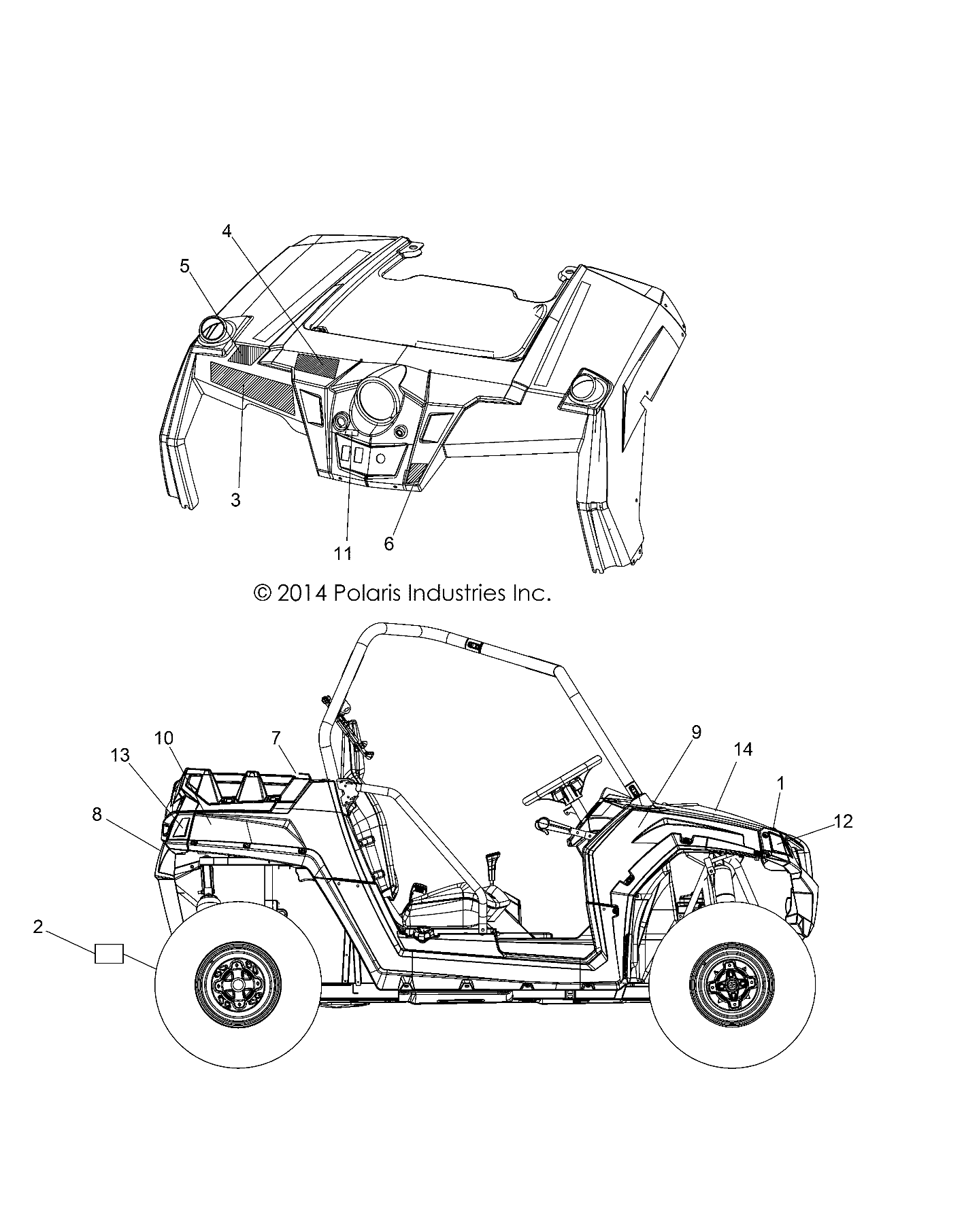 CARROSSERIE AUTOCOLLANTS POUR RZR 570 2015
