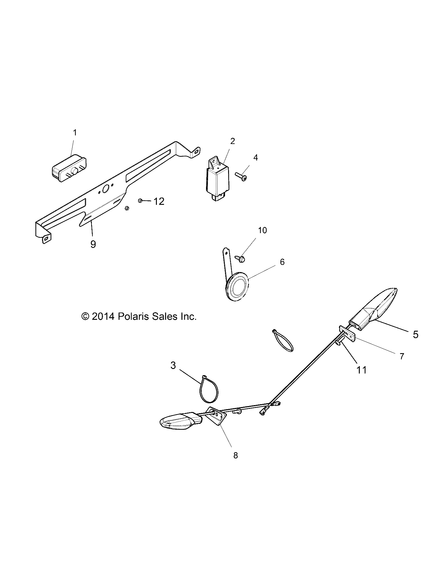 ELECTRIQUE ECLAIRAGE PLAQUE DIMMATRICULATION CLIGNOTANT ET KLAXON POUR RZR XP 1000 2015