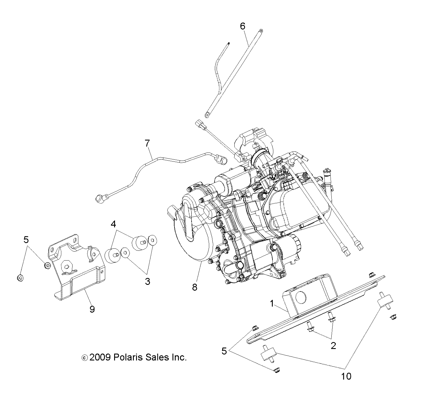MOTEUR MONTAGE POUR RANGER 6X6 800 EFI 2010