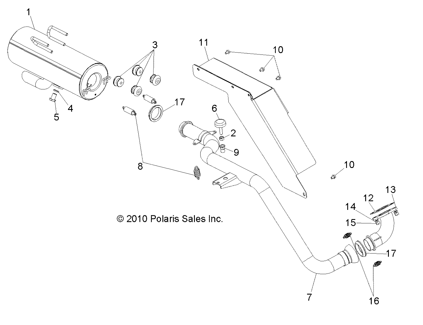 MOTEUR ECHAPPEMENT POUR RANGER 400 MIDSIZE 2013