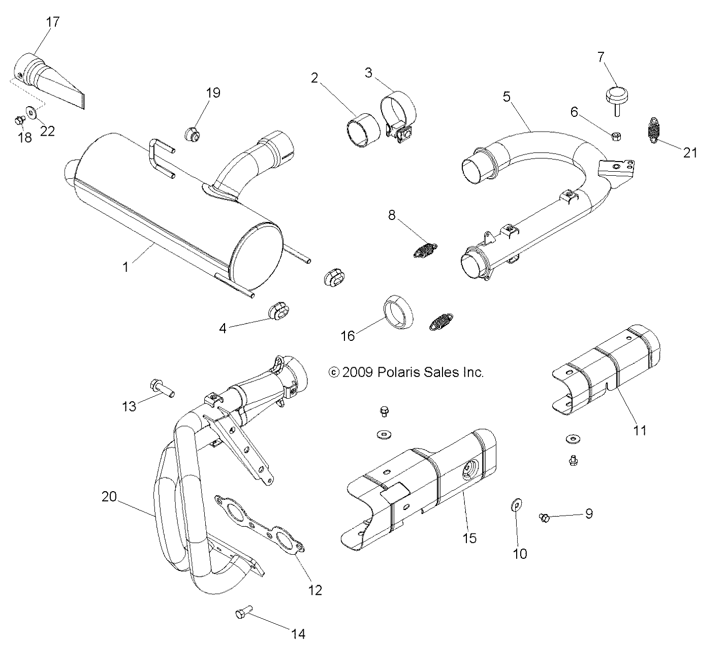 MOTEUR SYSTEME DECHAPPEMENT POUR RZR S 800 EFI INTL 2010