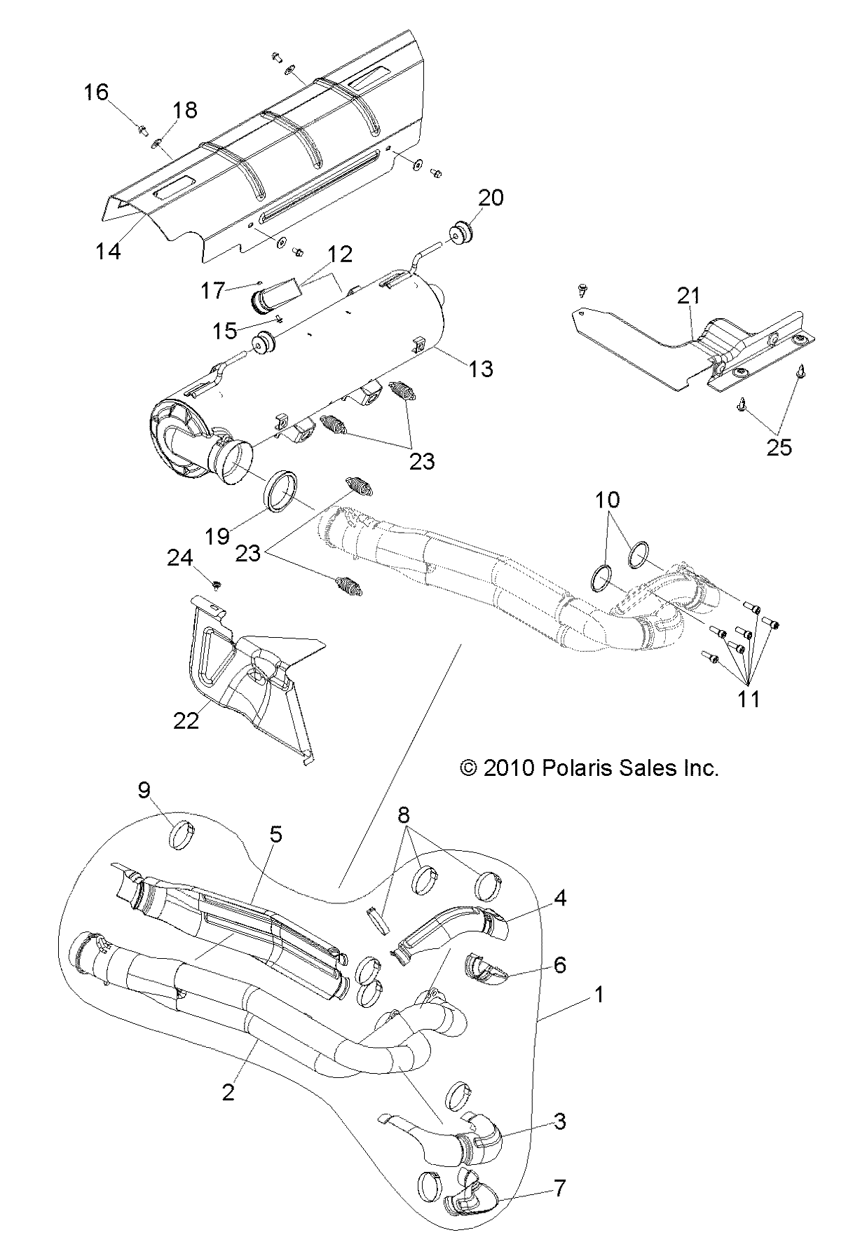 MOTEUR SYSTEME DECHAPPEMENT POUR RZR XP 900 2011