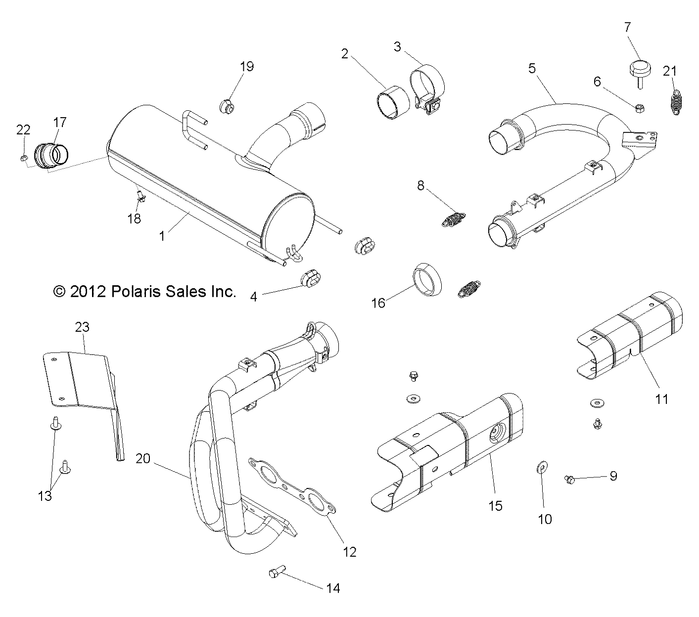 MOTEUR SYSTEME DECHAPPEMENT POUR RZR S 800 2014