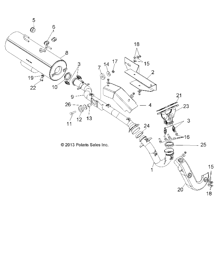 MOTEUR ECHAPPEMENT POUR RANGER 800 6X6 2014