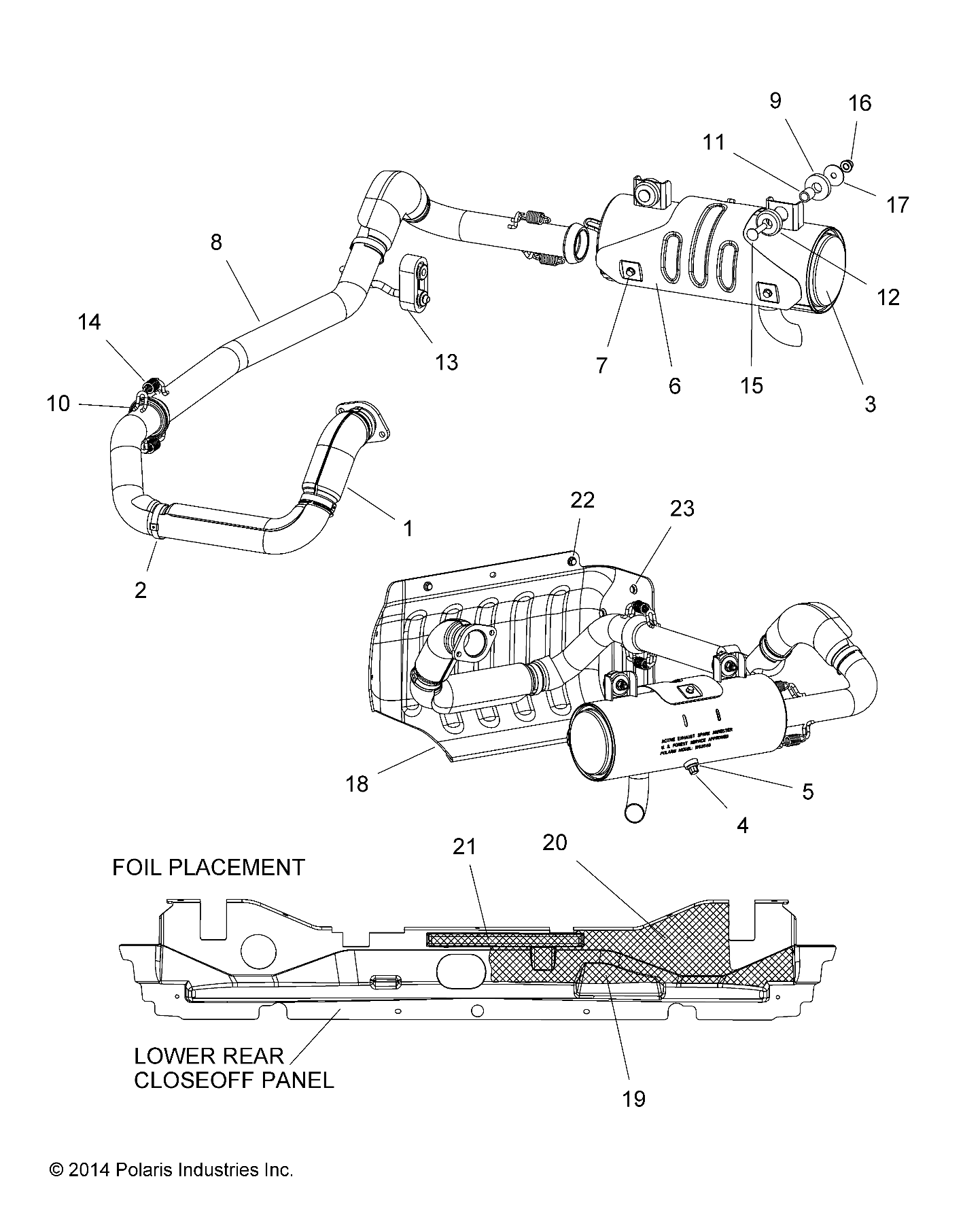 MOTEUR ECHAPPEMENT POUR RANGER 1000 DIESEL EU 2015