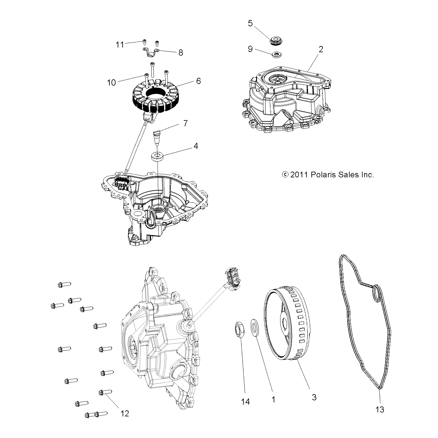 MOTEUR STATOR COVER ET VOLANT MOTEUR POUR RANGER 500 IS 2022
