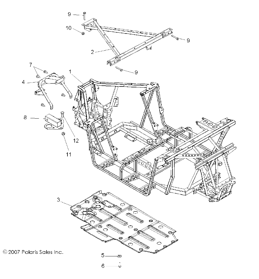CHASSIS CADRE PRINCIPAL POUR RZR 800 EFI 2008