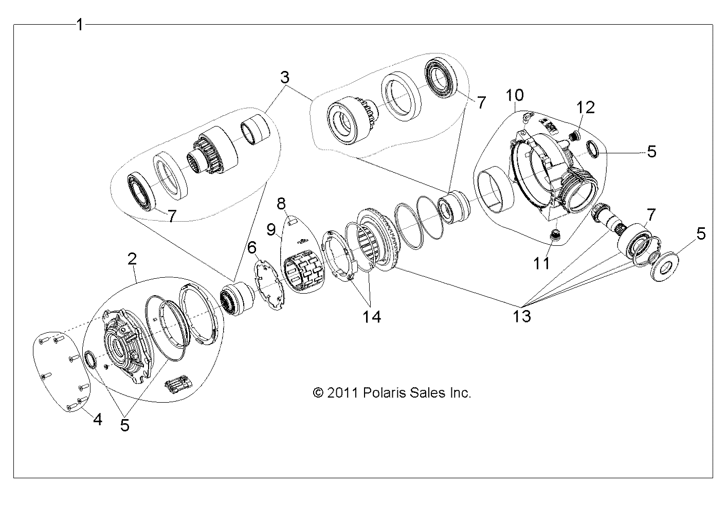 TRANSMISSION INTERIEUR BOITE AVANT POUR RZR 4 XP JAGGED X 2013