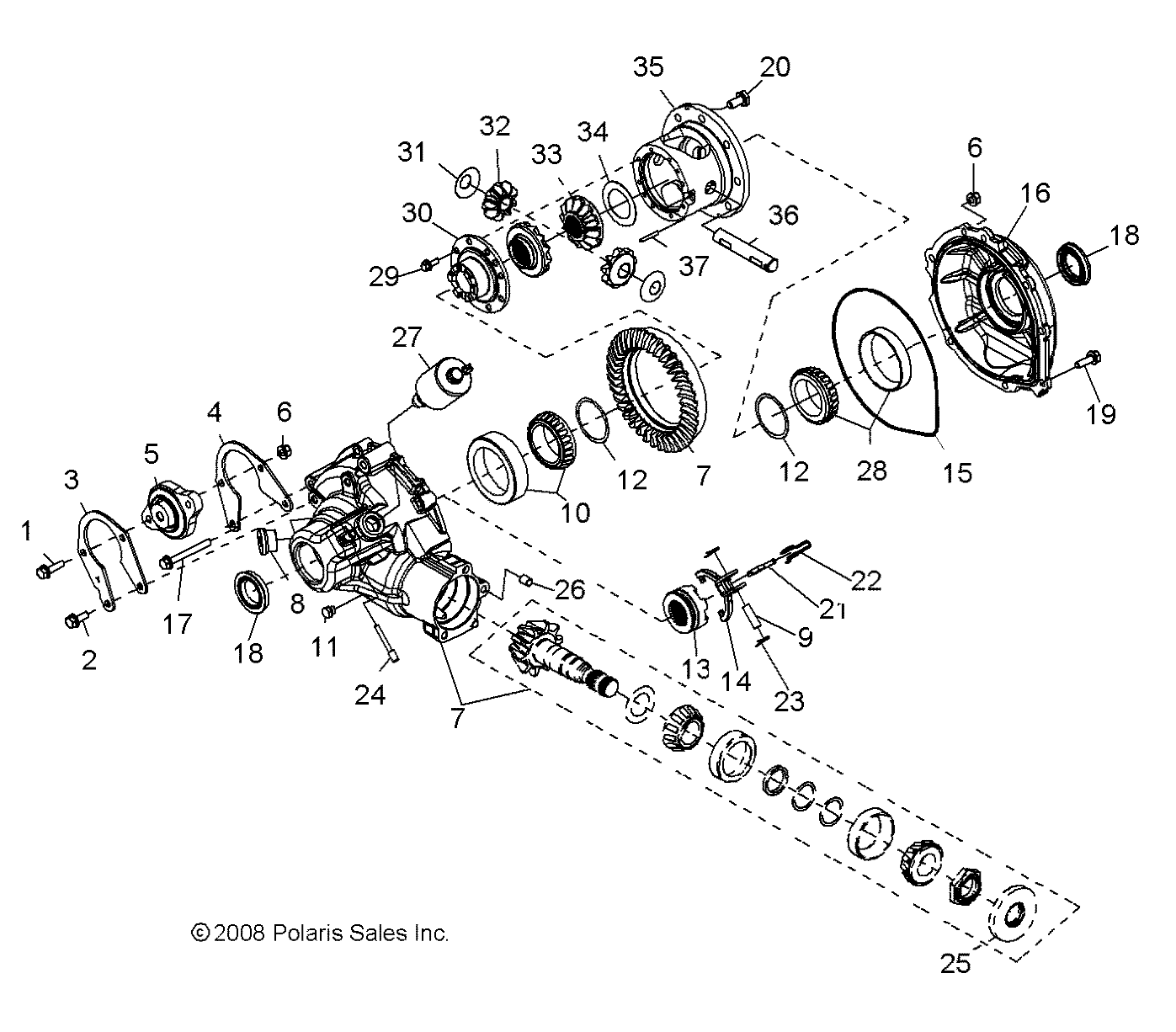 TRANSMISSION BOITE DE VITESSE ELEMENTS INTERIEUR DIFFERENTIEL POUR RZR S 800 EFI INTL 2009