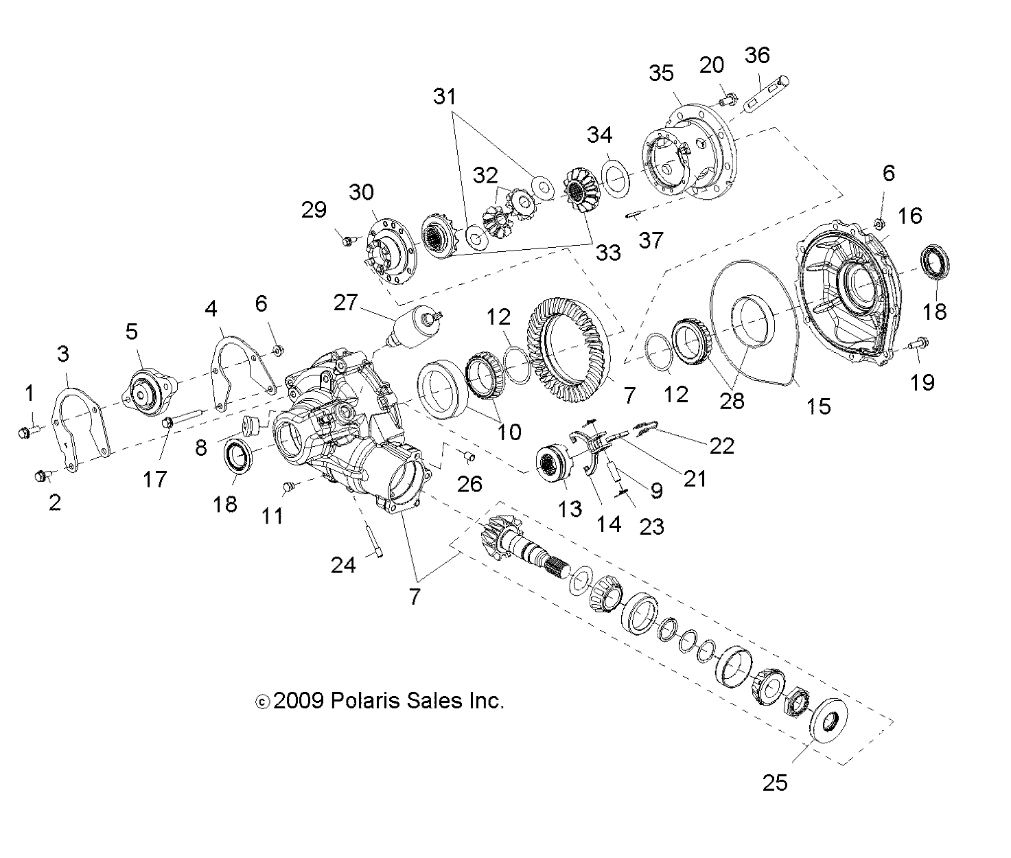 TRANSMISSION BOITE DE VITESSE ELEMENTS INTERIEUR DIFFERENTIEL POUR RZR S 800 EFI INTL 2010