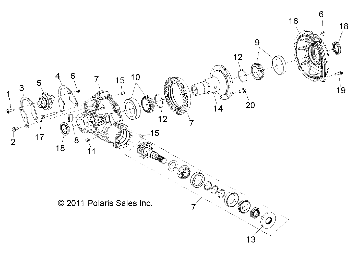 TRANSMISSION BOITE DE VITESSE ELEMENTS INTERIEUR SUPPORT POUR RZR 4 800 EFI 2012