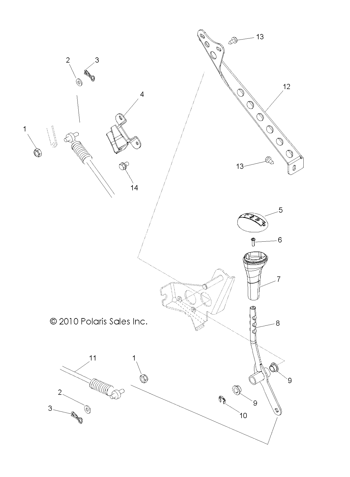 TRANSMISSION SELECTEUR DE VITESSES POUR RZR 900 2014