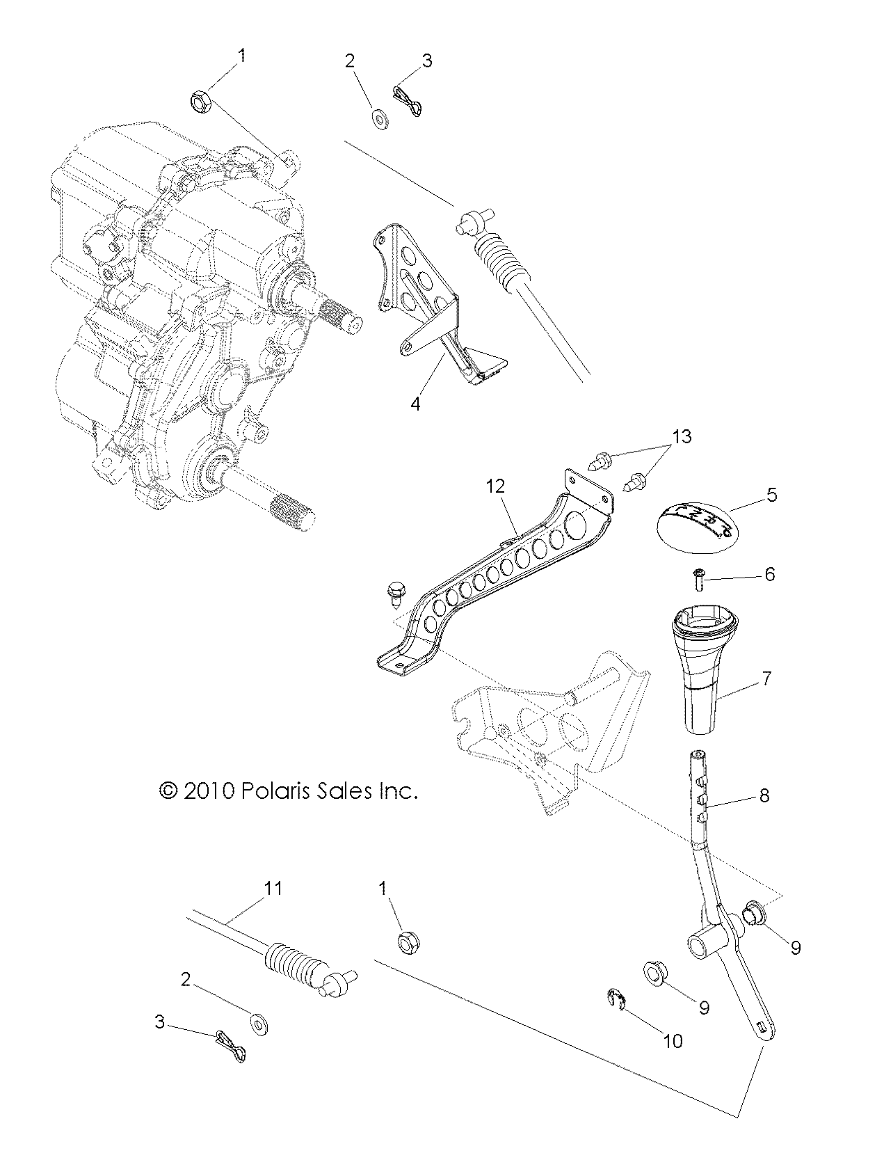 TRANSMISSION SELECTEUR DE VITESSES POUR RZR S 800 EFI ISRAEL 2013