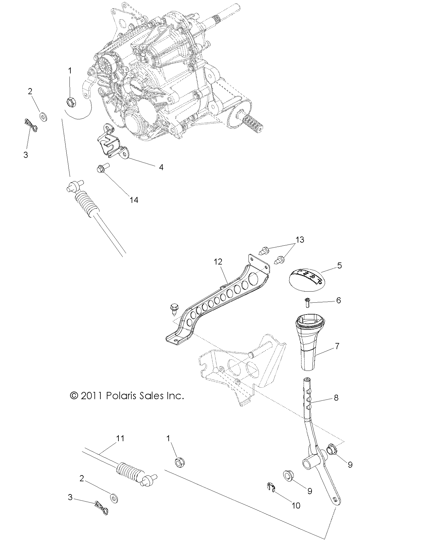 TRANSMISSION SELECTEUR DE VITESSES POUR RZR 570 EFI 2013