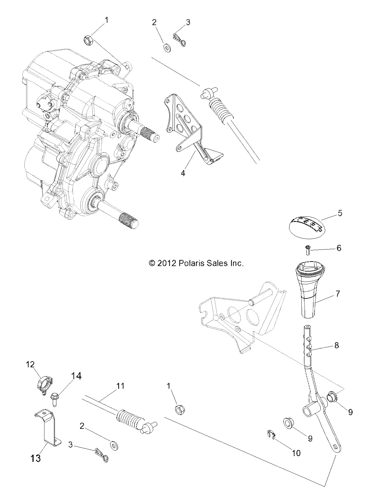 TRANSMISSION SELECTEUR DE VITESSES POUR RZR 4 800 2014
