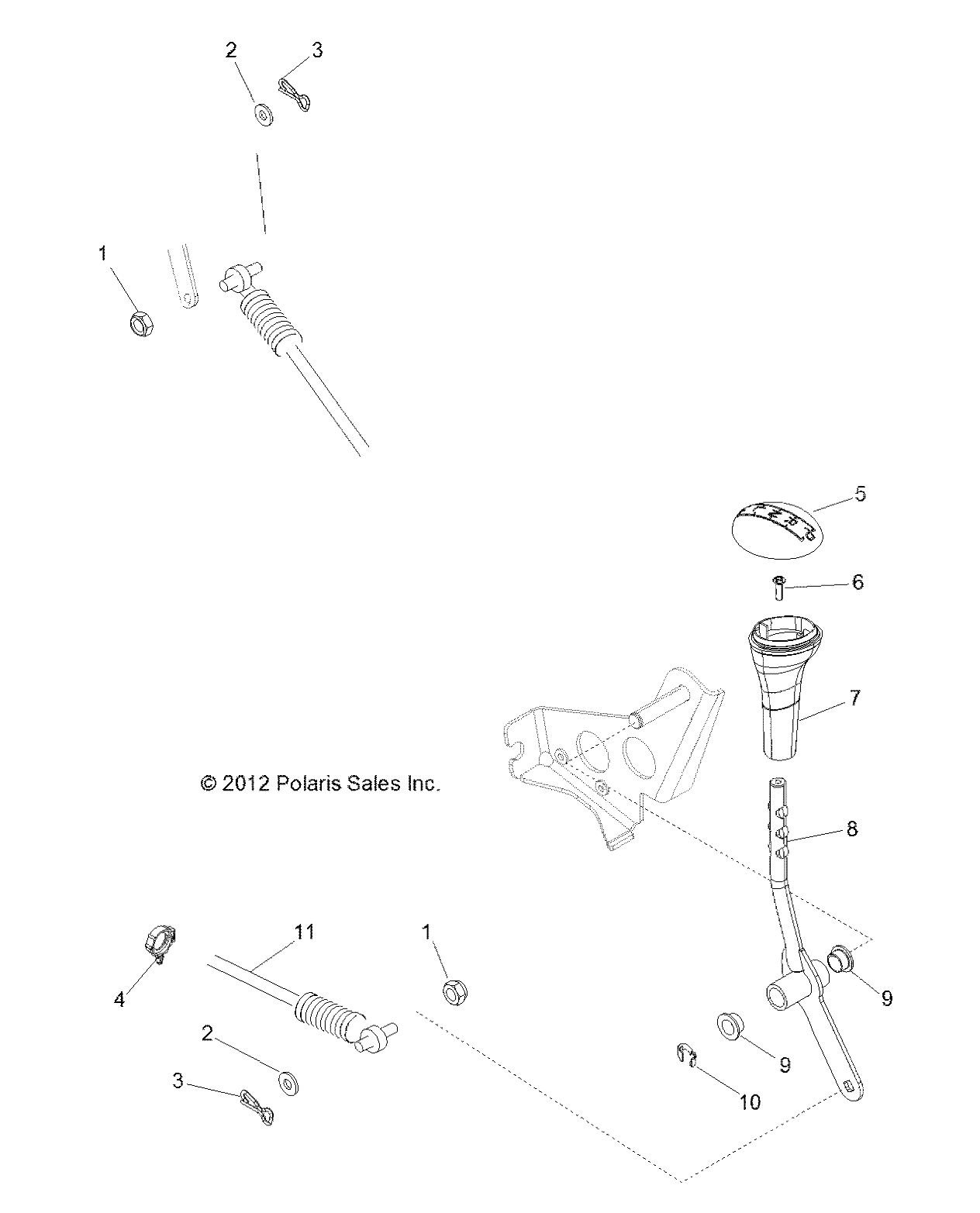 TRANSMISSION SELECTEUR DE VITESSES POUR RZR 4 XP 900 PS 2013