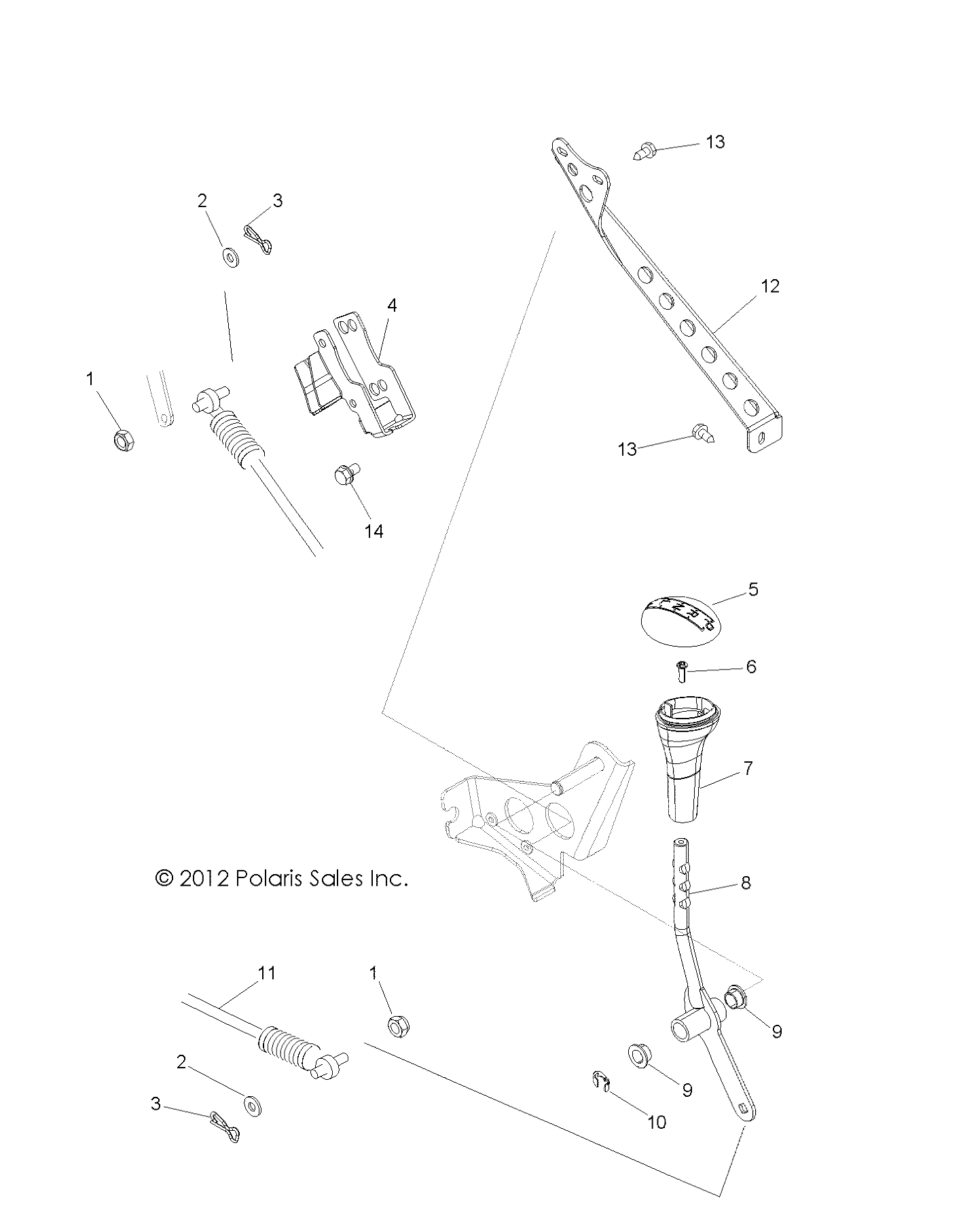 TRANSMISSION SELECTEUR DE VITESSES POUR RZR XP 900 EPS 2013