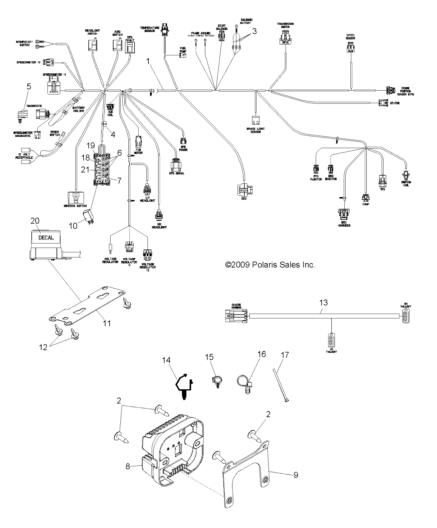 ELECTRIQUE FAISCEAU DE CABLES EPS POUR RZR 800 EFI 2010