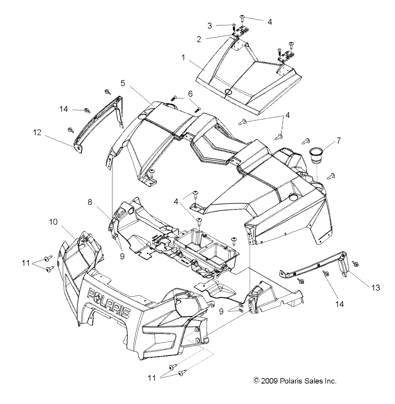 CARROSSERIE CAPOT ET FACE AVANT POUR RANGER 4X4 800 EFI ALL OPTIONS 2010