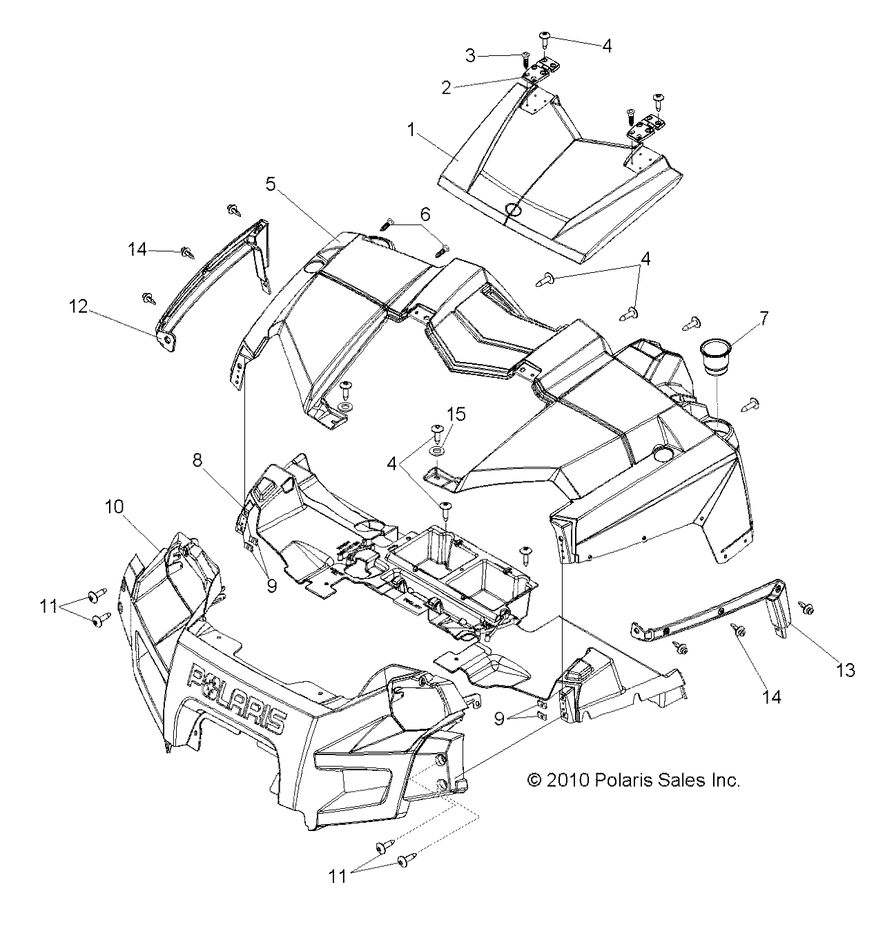 CARROSSERIE CAPOT ET FACE AVANT POUR RANGER 800 2014