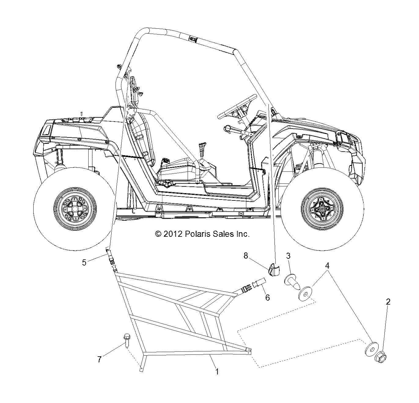 CARROSSERIE FILETS LATERAUX POUR RZR 800 2014