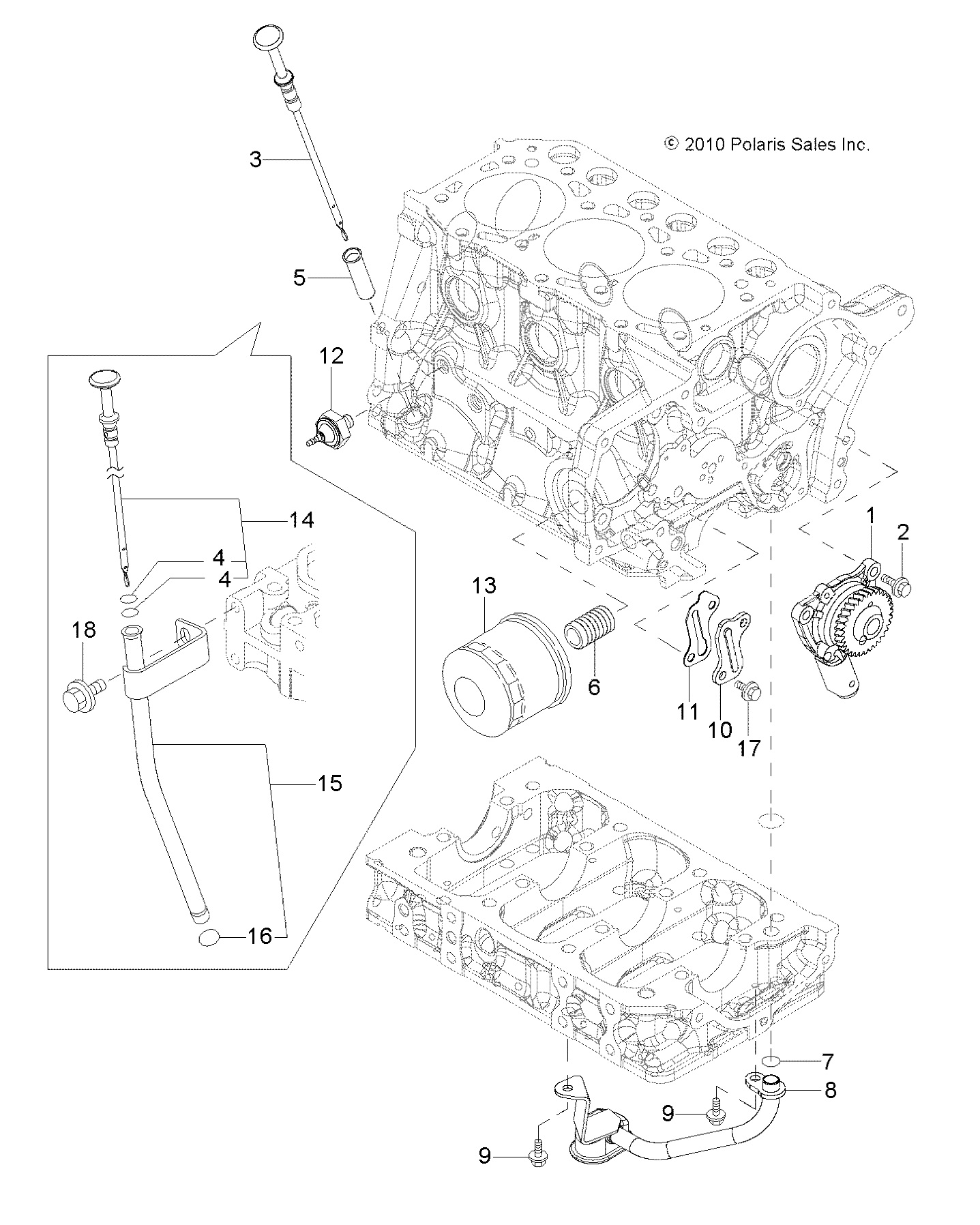 MOTEUR SYSTEME DE LUBRIFICATION ET JAUGE POUR RANGER 4X4 900 D 2011