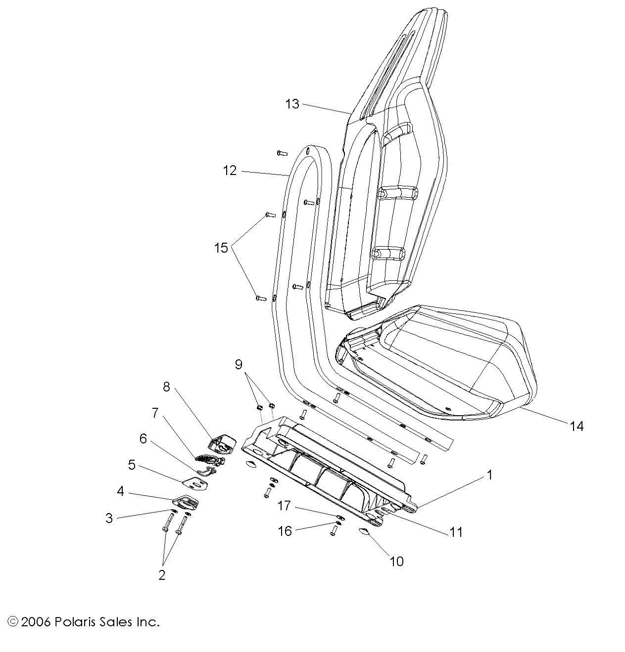 CARROSSERIE SIEGE ASM POUR RZR S 800 EFI 2010