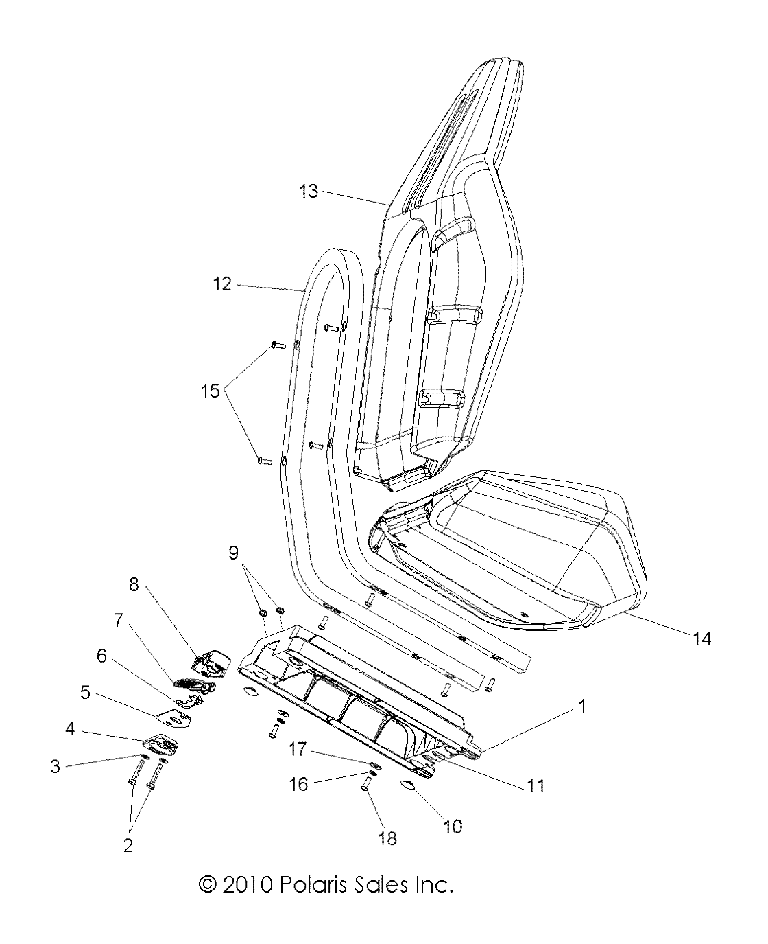 CARROSSERIE SIEGE ASM POUR RZR S 800 EFI 2012
