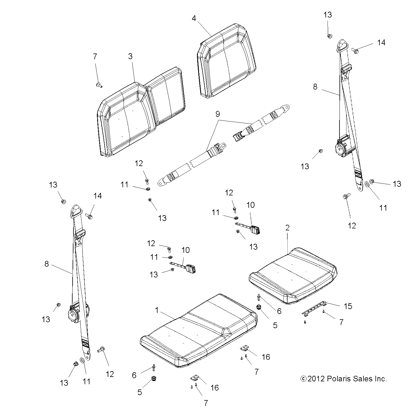 CARROSSERIE SIEGE POUR RANGER 900 XP ALL OPTIONS 2013