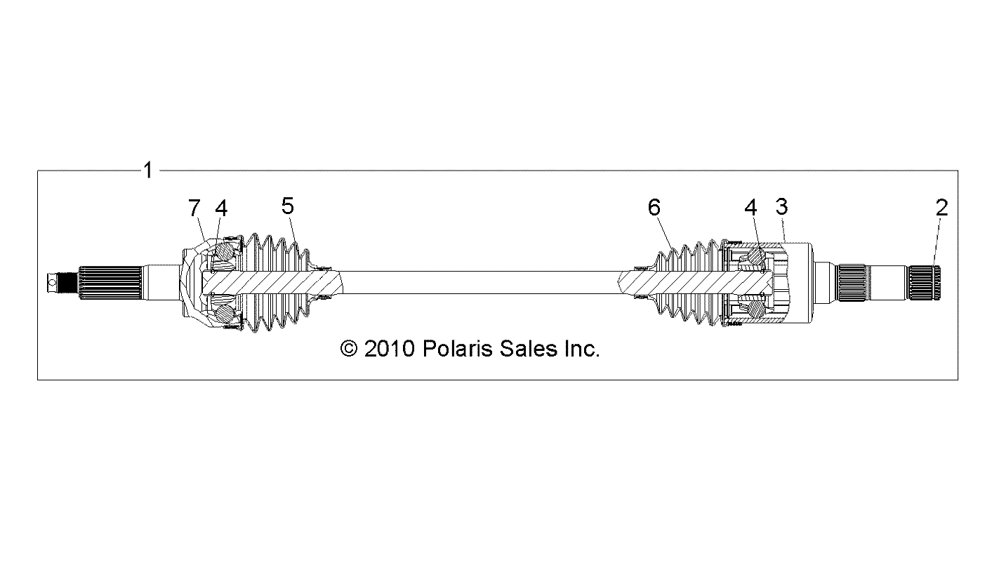 TRANSMISSION DEMI ARBRE DE TRANSMISSION ARRIERE COTE DROIT POUR RZR S EPS INTL 2011