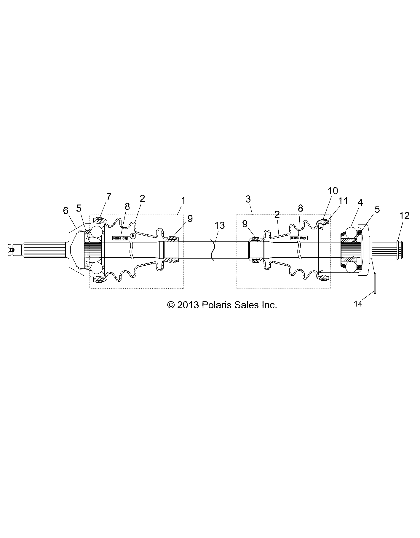 TRANSMISSION ARBRE DENTRAINEMENT AVANT POUR RANGER 570 2014
