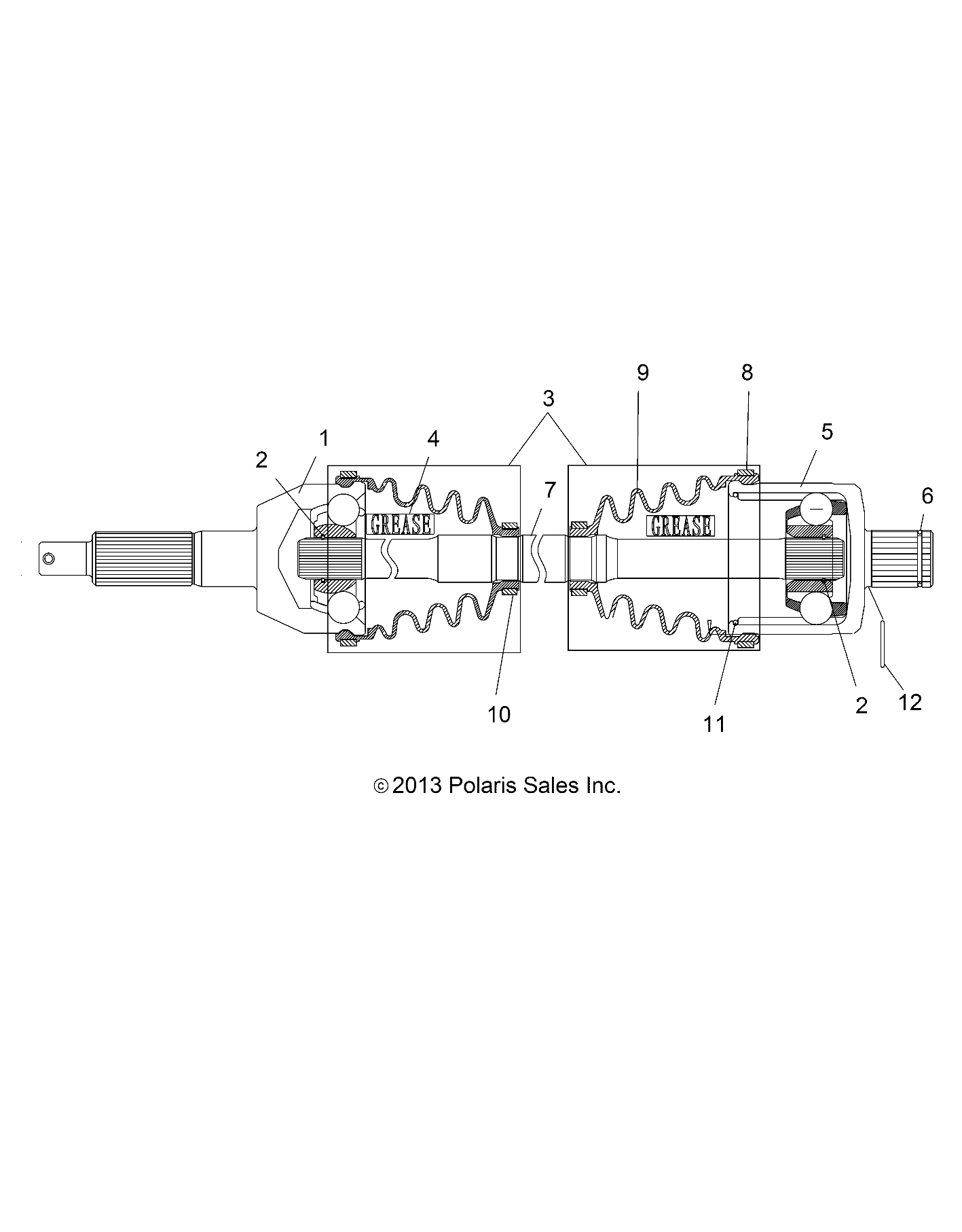 TRANSMISSION ARBRE DE TRANSMISSION ARRIERE POUR RANGER 570 2014
