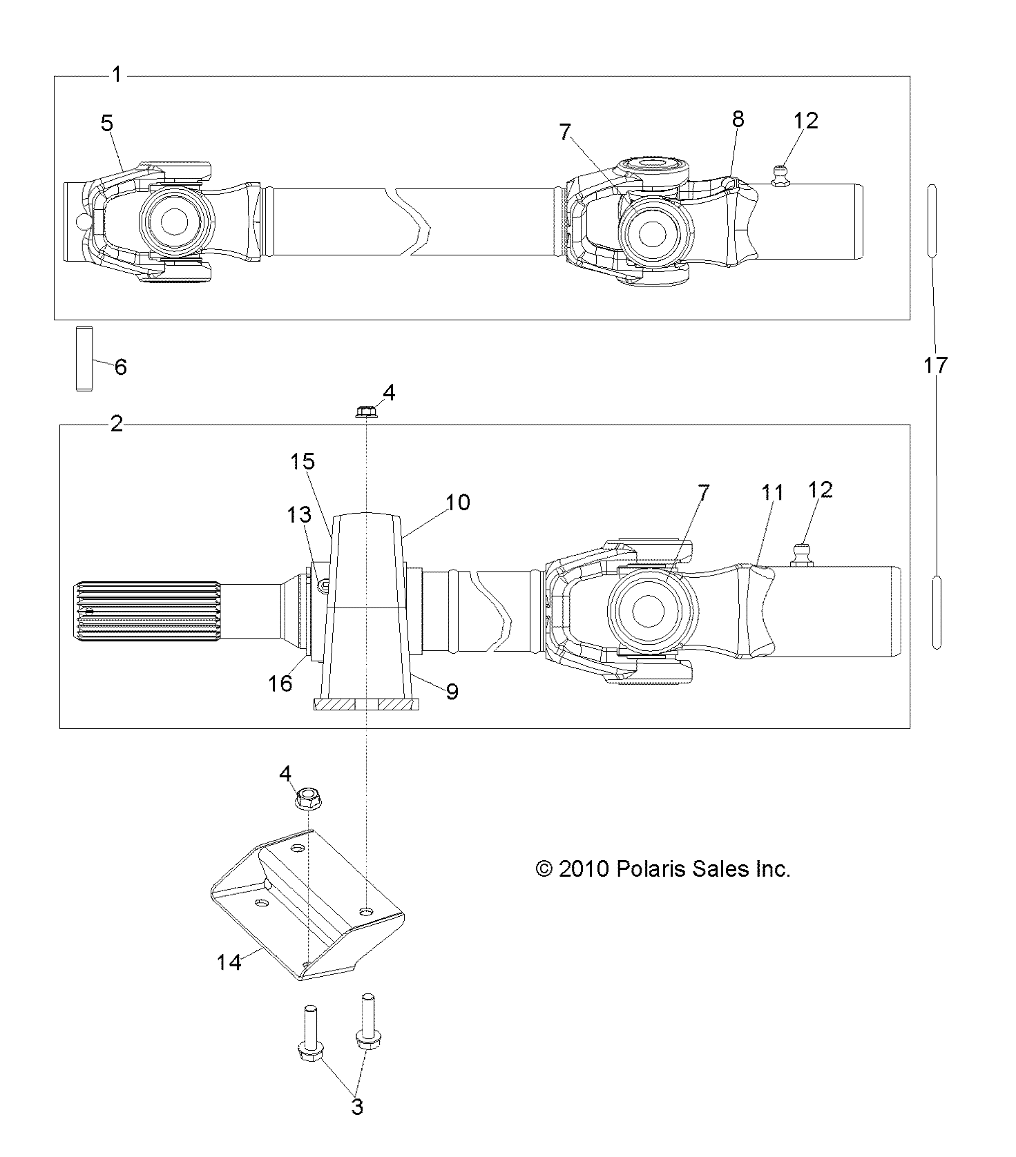 TRANSMISSION ARBRE PROPULSION AVANT POUR RANGER 4X4 900 DIESEL CREW 2012